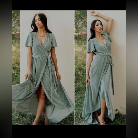 NWT Baltic Born Andi Ribbed Maxi Wrap Dress in Dusty Sage
size XXXL - Picture 2 of 12